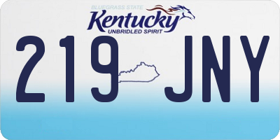 KY license plate 219JNY