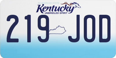 KY license plate 219JOD