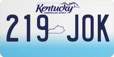 KY license plate 219JOK