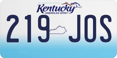 KY license plate 219JOS
