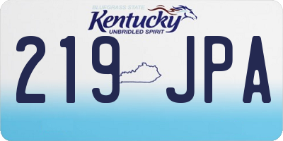 KY license plate 219JPA