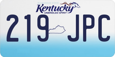 KY license plate 219JPC