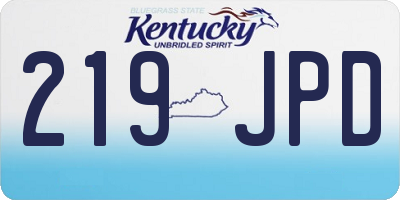 KY license plate 219JPD
