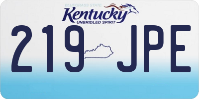 KY license plate 219JPE