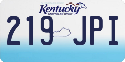 KY license plate 219JPI