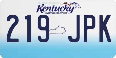KY license plate 219JPK