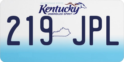 KY license plate 219JPL
