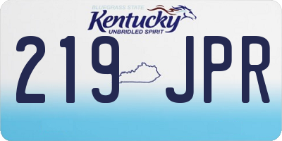 KY license plate 219JPR