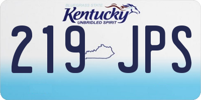 KY license plate 219JPS