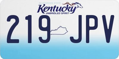 KY license plate 219JPV