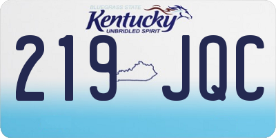 KY license plate 219JQC