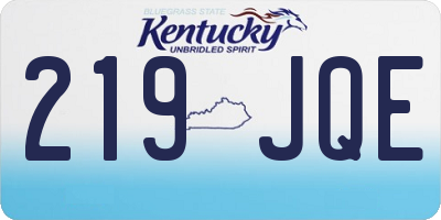 KY license plate 219JQE