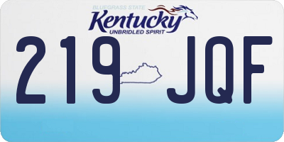 KY license plate 219JQF