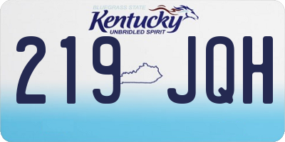 KY license plate 219JQH