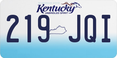 KY license plate 219JQI