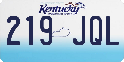 KY license plate 219JQL
