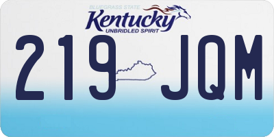 KY license plate 219JQM