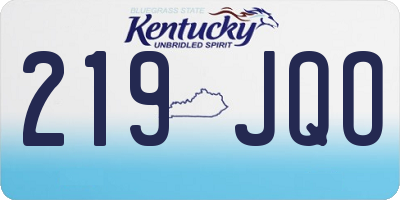 KY license plate 219JQO