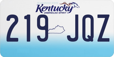 KY license plate 219JQZ
