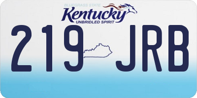 KY license plate 219JRB