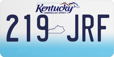 KY license plate 219JRF