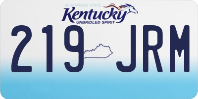 KY license plate 219JRM