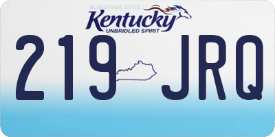 KY license plate 219JRQ