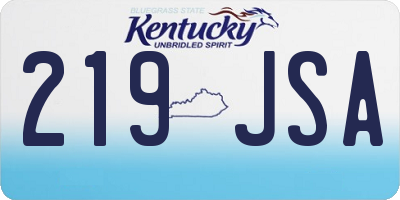 KY license plate 219JSA