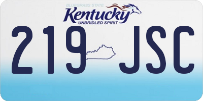 KY license plate 219JSC