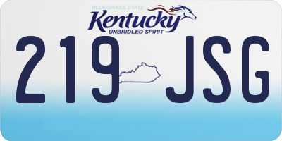 KY license plate 219JSG