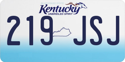 KY license plate 219JSJ