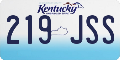 KY license plate 219JSS