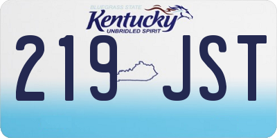 KY license plate 219JST