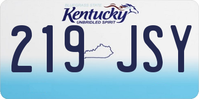 KY license plate 219JSY