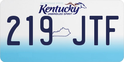 KY license plate 219JTF