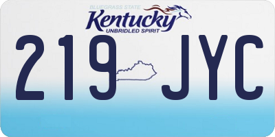 KY license plate 219JYC