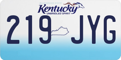 KY license plate 219JYG