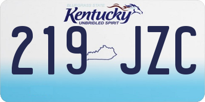 KY license plate 219JZC