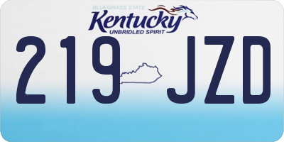 KY license plate 219JZD