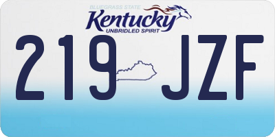 KY license plate 219JZF