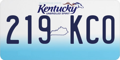 KY license plate 219KCO