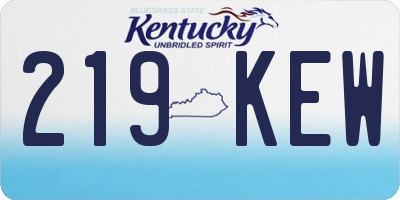 KY license plate 219KEW
