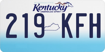 KY license plate 219KFH