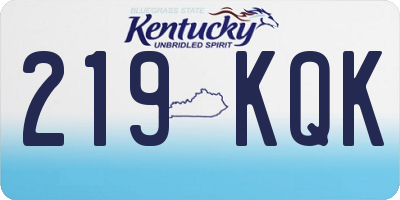 KY license plate 219KQK