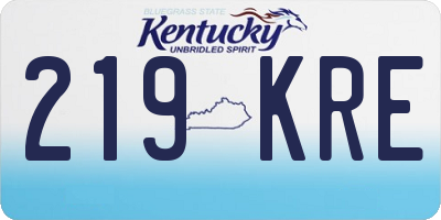 KY license plate 219KRE