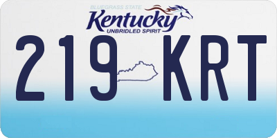 KY license plate 219KRT