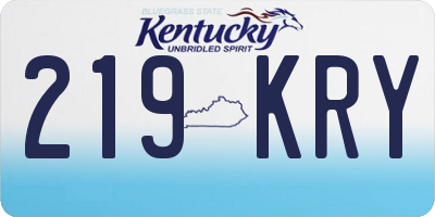 KY license plate 219KRY
