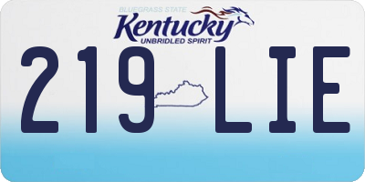 KY license plate 219LIE