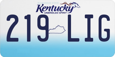 KY license plate 219LIG