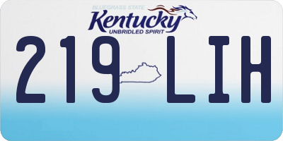KY license plate 219LIH
